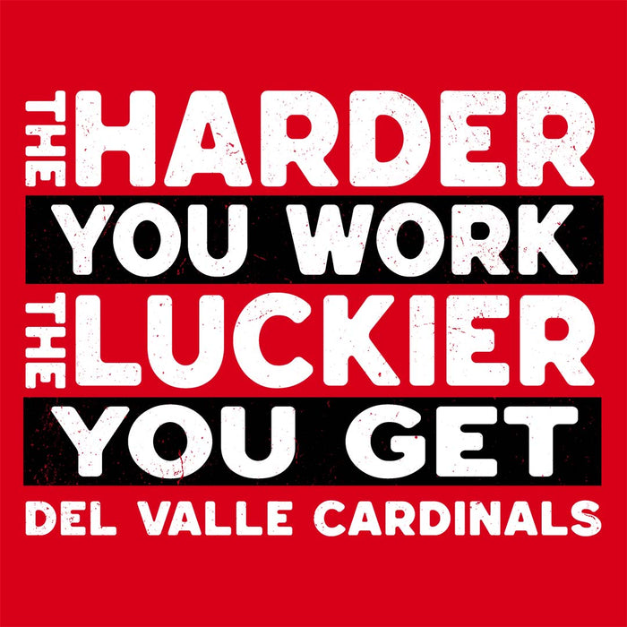 Close-up view of Del Valle High School Cardinals Red Classic Unisex T-shirt 238