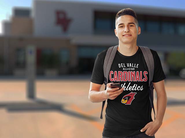 Del Valle High School Cardinals Premium Unisex T-shirts All Products Page