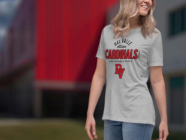 Del Valle High School Cardinals Women's T-shirts All Products Page
