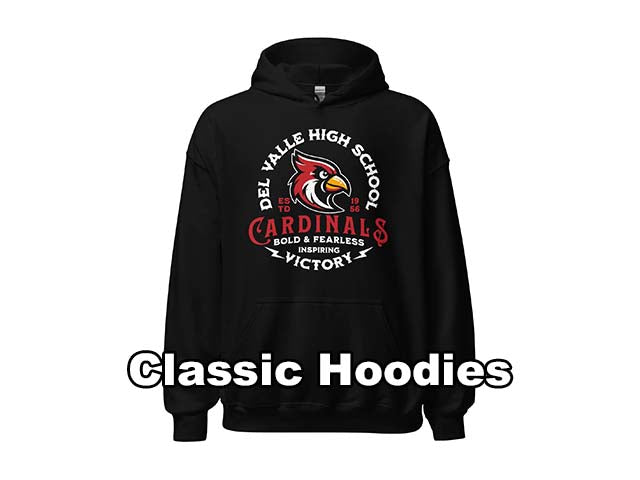 Classic Hoodies - Del Valle High School Cardinals