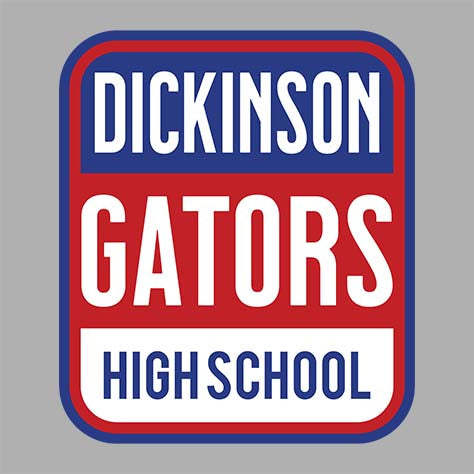 Dickinson High School Gators Sports Grey Classic Hoodie 01