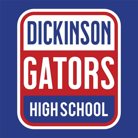 Dickinson High School Gators Women's Royal Blue T-shirt 01