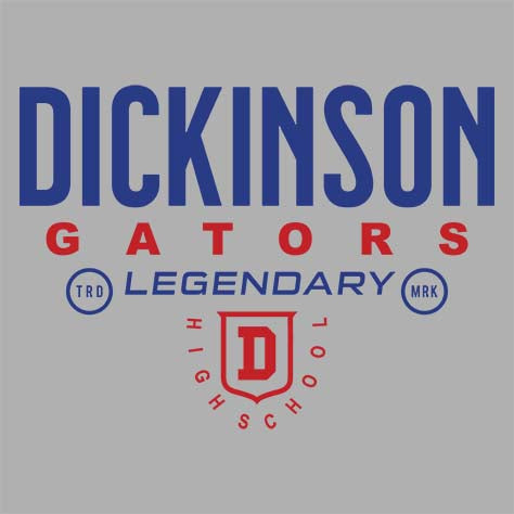 Dickinson High School Gators Women's Sports Grey T-shirt 03