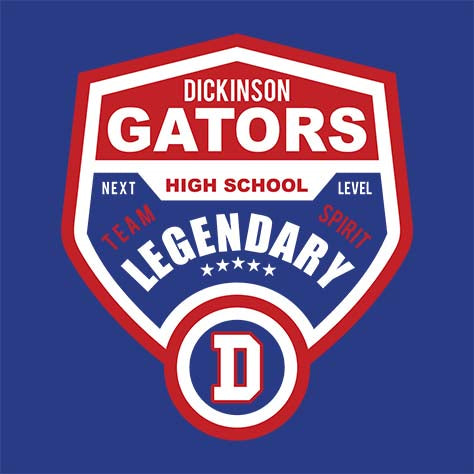 Dickinson High School Gators Royal Blue Classic T-shirt 14