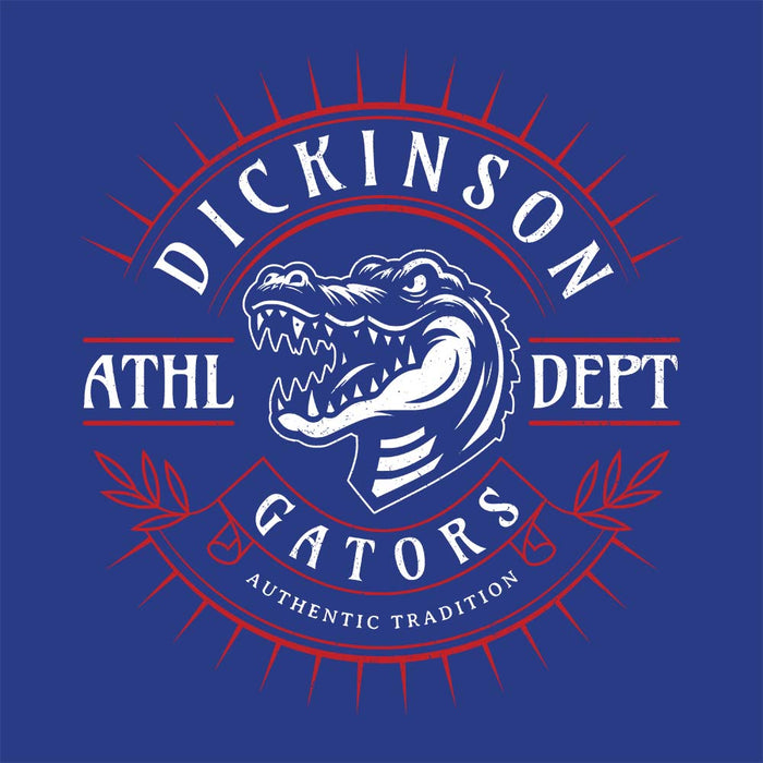 Close-up view of Dickinson High School Gators Royal Blue Classic Unisex T-shirt 201