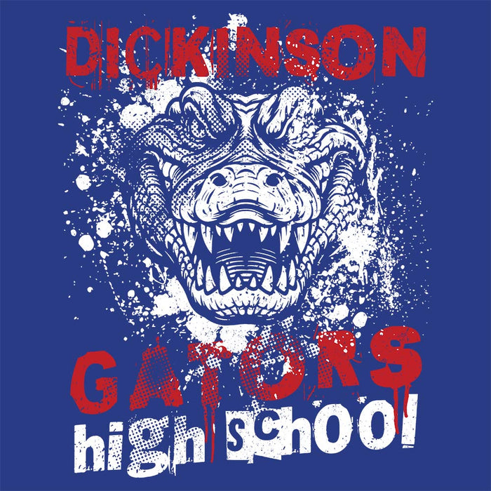 Close-up view of Dickinson High School Gators Royal Blue Classic Unisex T-shirt 205