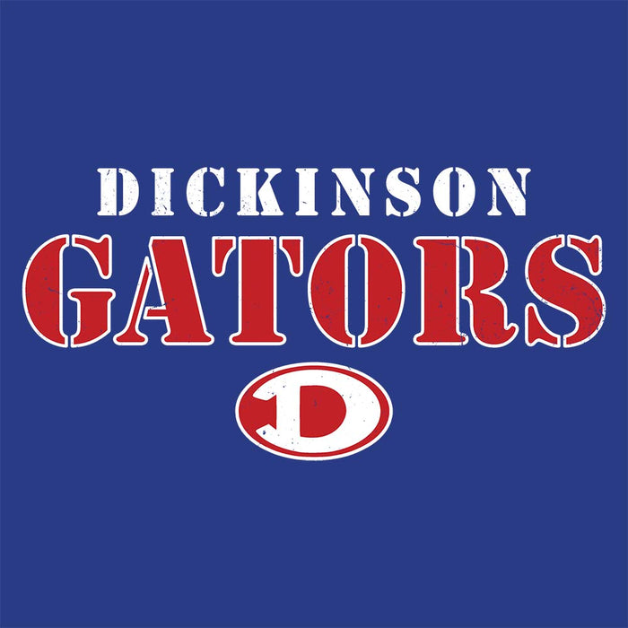 Close-up view of Dickinson High School Gators Royal Blue Classic Unisex Hoodie 222