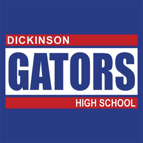 Dickinson High School Gators Women's Royal Blue T-shirt 98