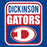 Close-up view of Dickinson High School Gators Women's Royal Blue SoftStyle T-shirt 001