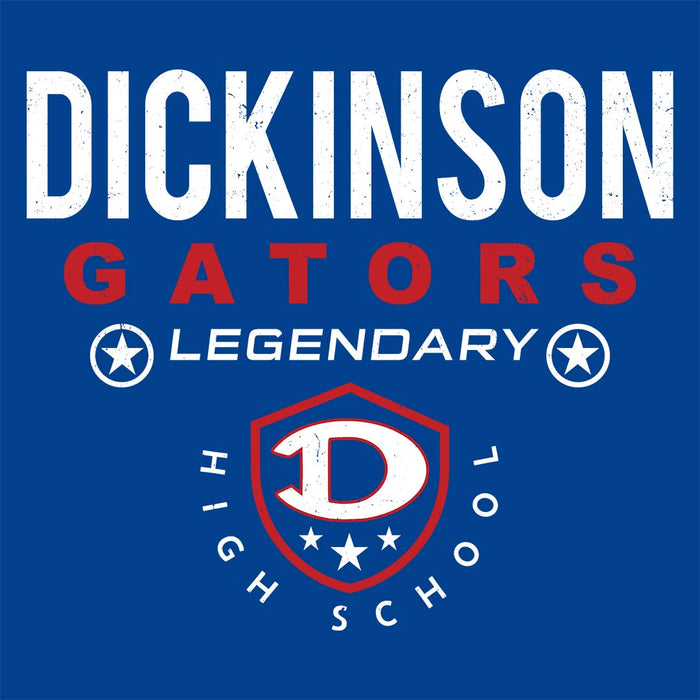 Close-up view of Dickinson High School Gators Women's Royal Blue SoftStyle T-shirt 003