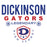 Close-up view of Dickinson High School Gators Unisex 3/4 sleeve Raglan T-shirt 003