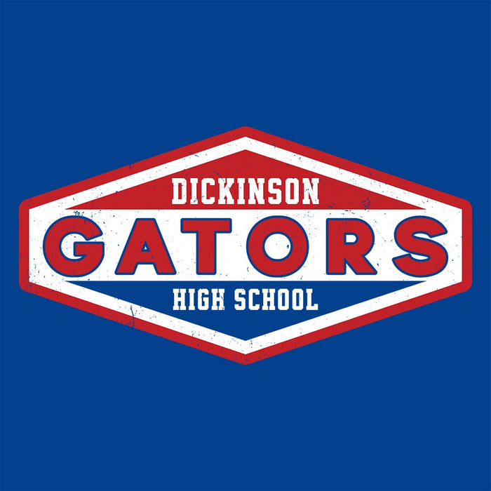 Close-up view of Dickinson High School Gators Royal Blue Classic Unisex T-shirt 009