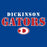 Close-up view of Dickinson High School Gators Royal Blue Classic Unisex T-shirt 017