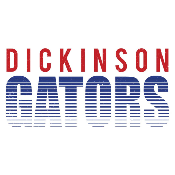 Close-up view of Dickinson High School Gators Unisex 3/4 sleeve Raglan T-shirt 024