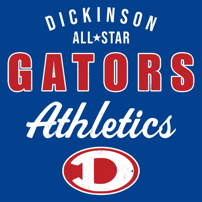 Close-up view of Dickinson High School Gators Women's Royal Blue SoftStyle T-shirt 034