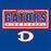 Close-up view of Dickinson High School Gators Royal Blue Classic Unisex T-shirt 049
