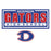 Close-up view of Dickinson High School Gators Unisex 3/4 sleeve Raglan T-shirt 049