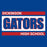 Close-up view of Dickinson High School Gators Royal Blue Classic Unisex T-shirt 098