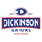 Close-up view of Dickinson High School Gators Unisex 3/4 sleeve Raglan T-shirt 202
