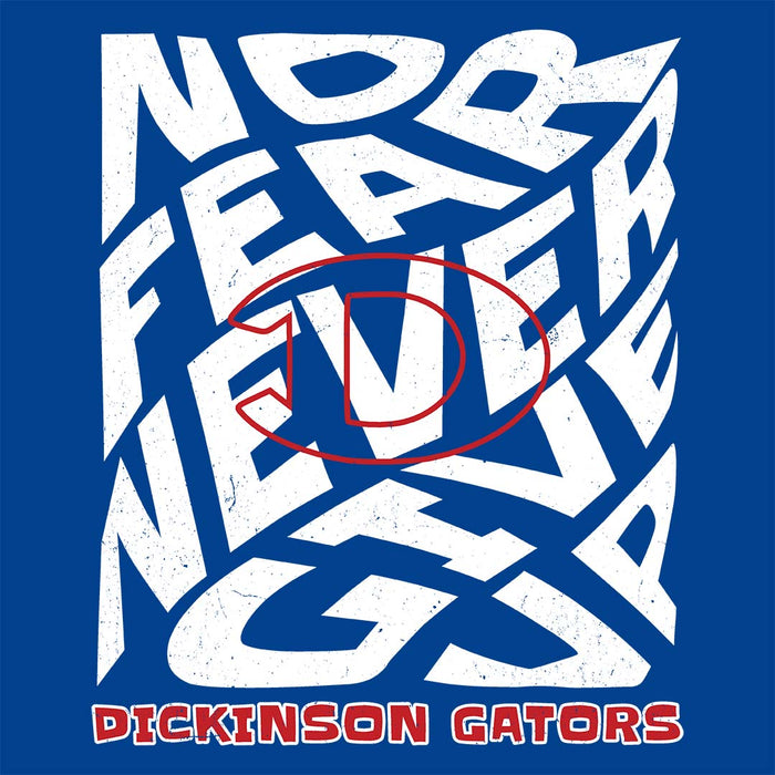 Close-up view of Dickinson High School Gators Women&#39;s Royal Blue SoftStyle T-shirt 236