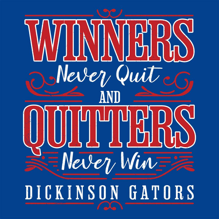 Close-up view of Dickinson High School Gators Royal Blue Classic Unisex T-shirt 237