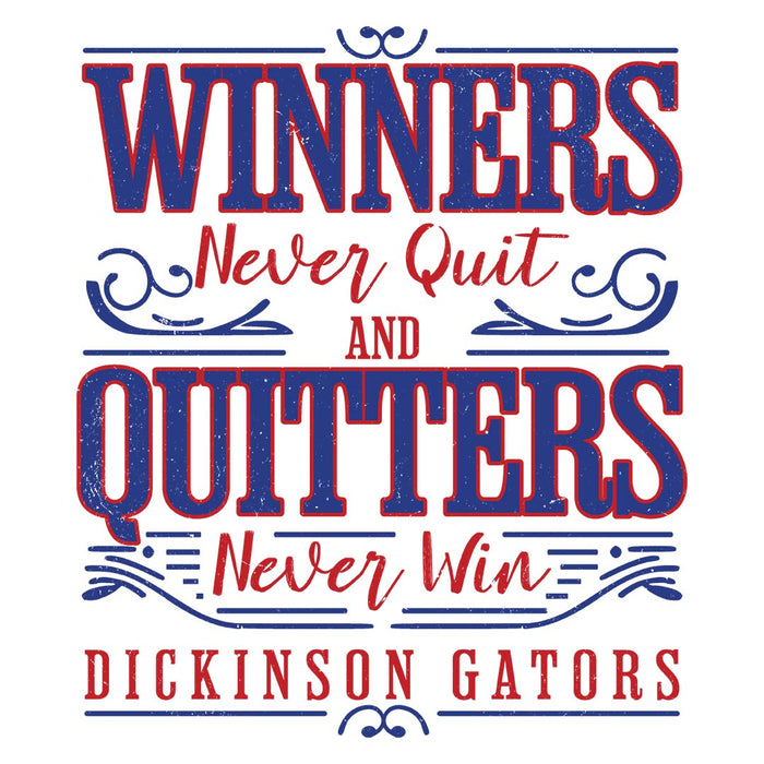 Close-up view of Dickinson High School Gators Unisex 3/4 sleeve Raglan T-shirt 237