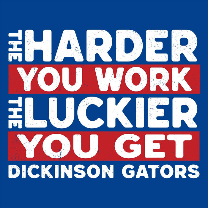 Close-up view of Dickinson High School Gators Women&#39;s Royal Blue SoftStyle T-shirt 238
