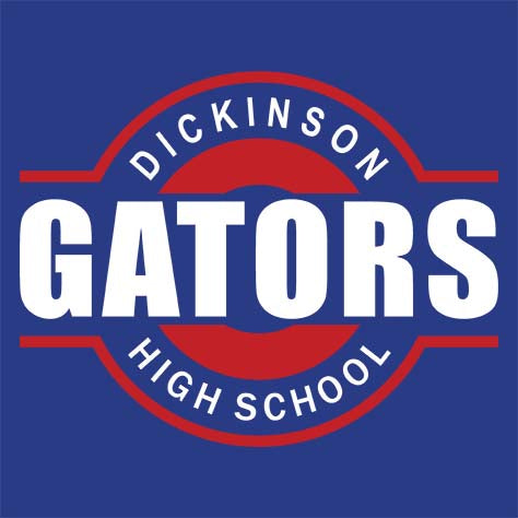 Dickinson High School Gators Women's Royal Blue T-shirt 11