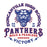 Close-up view of Duncanville High School Panthers Unisex 3/4 sleeve Raglan T-shirt 206