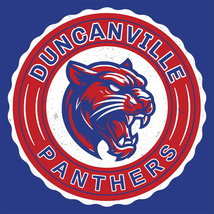 Close-up view ofDuncanville High School Panthers Royal Blue Classic Unisex Hoodie 216