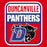 Close-up view of Duncanville High School Panthers Red Classic Unisex T-shirt 001