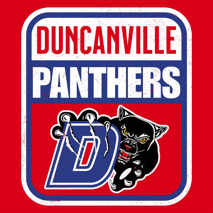 Close-up view of Duncanville High School Panthers Red Classic Unisex T-shirt 001