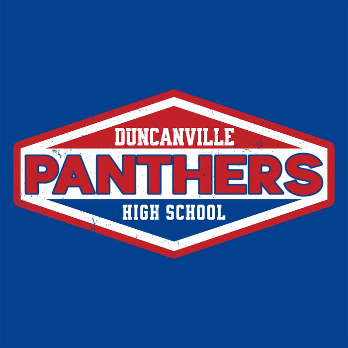 Close-up view of Duncanville High School Panthers Royal Blue Classic Unisex T-shirt 009
