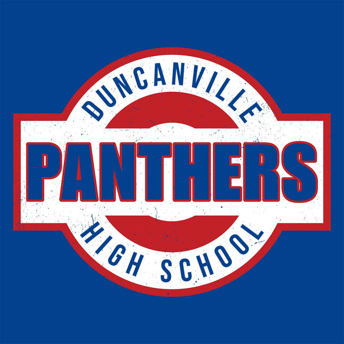 Close-up view of Duncanville High School Panthers Royal Blue Classic Unisex T-shirt 011
