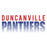 Close-up view of Duncanville High School Panthers Unisex 3/4 sleeve Raglan T-shirt 024