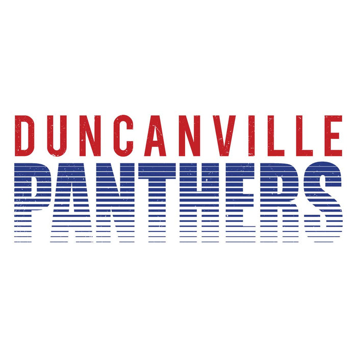 Close-up view of Duncanville High School Panthers Unisex 3/4 sleeve Raglan T-shirt 024