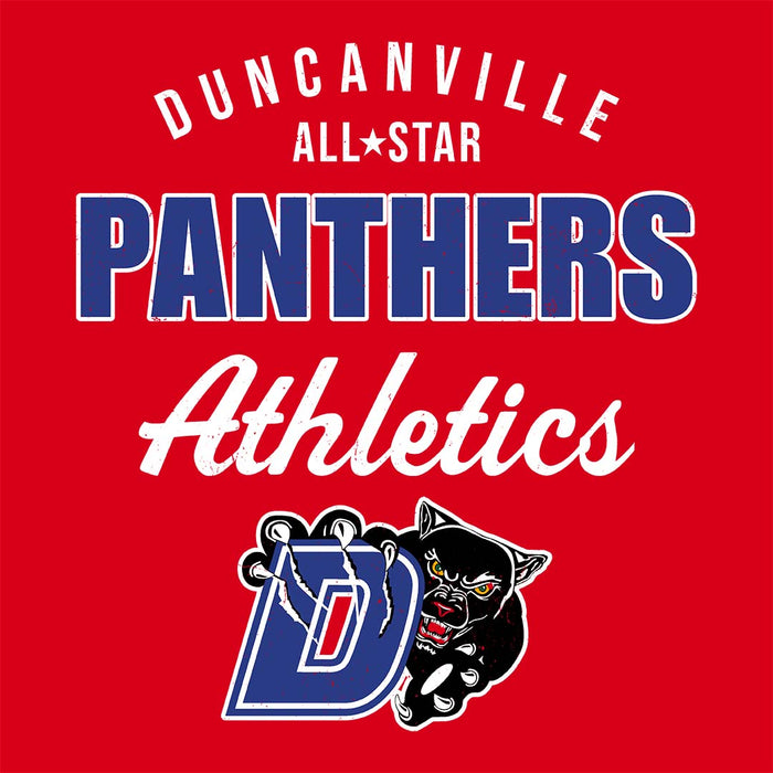 Close-up view of Duncanville High School Panthers Red Classic Unisex T-shirt 034