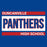Close-up view of Duncanville High School Panthers Royal Blue Classic Unisex T-shirt 098