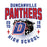 Close-up view of Duncanville High School Panthers Unisex 3/4 sleeve Raglan T-shirt 204