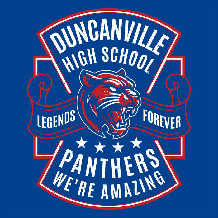 Close-up view of Duncanville High School Panthers Royal Blue Classic Unisex T-shirt 207