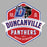 Close-up view of Duncanville High School Panthers Unisex 3/4 sleeve Raglan T-shirt 209