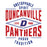Close-up view of Duncanville High School Panthers Unisex 3/4 sleeve Raglan T-shirt 210