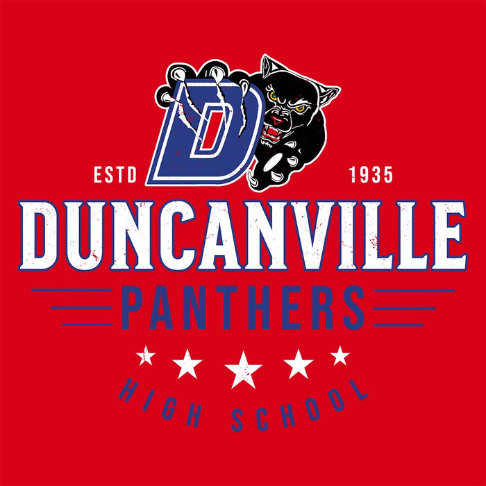 Close-up view of Duncanville High School Panthers Red Classic Unisex T-shirt 217