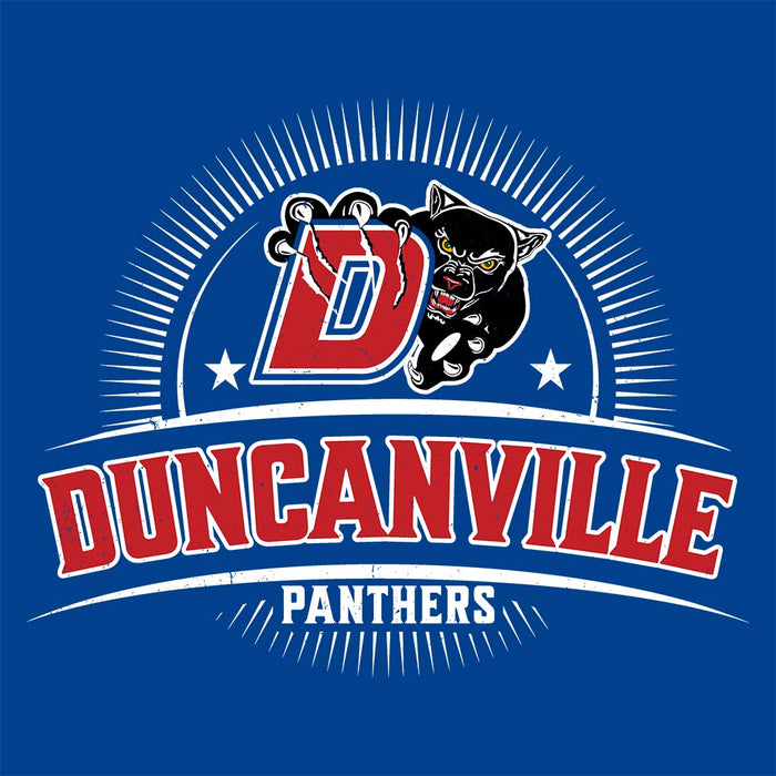 Close-up view of Duncanville High School Panthers Royal Blue Classic Unisex T-shirt 221