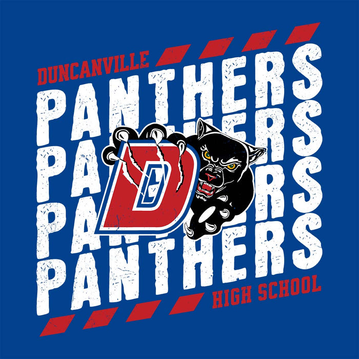 Close-up view of Duncanville High School Panthers Royal Blue Classic Unisex T-shirt 223
