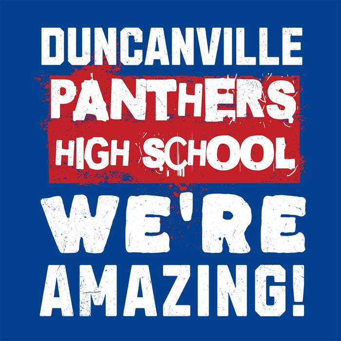 Close-up view of Duncanville High School Panthers Royal Blue Classic Unisex T-shirt 231