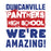 Close-up view of Duncanville High School Panthers Unisex 3/4 sleeve Raglan T-shirt 231