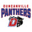 Close-up view of Duncanville High School Panthers Unisex 3/4 sleeve Raglan T-shirt 234