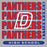Close-up view of Duncanville High School Panthers Unisex 3/4 sleeve Raglan T-shirt 235