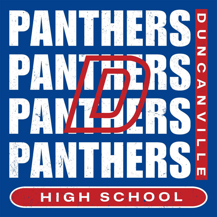 Close-up view of Duncanville High School Panthers Royal Blue Classic Unisex T-shirt 235